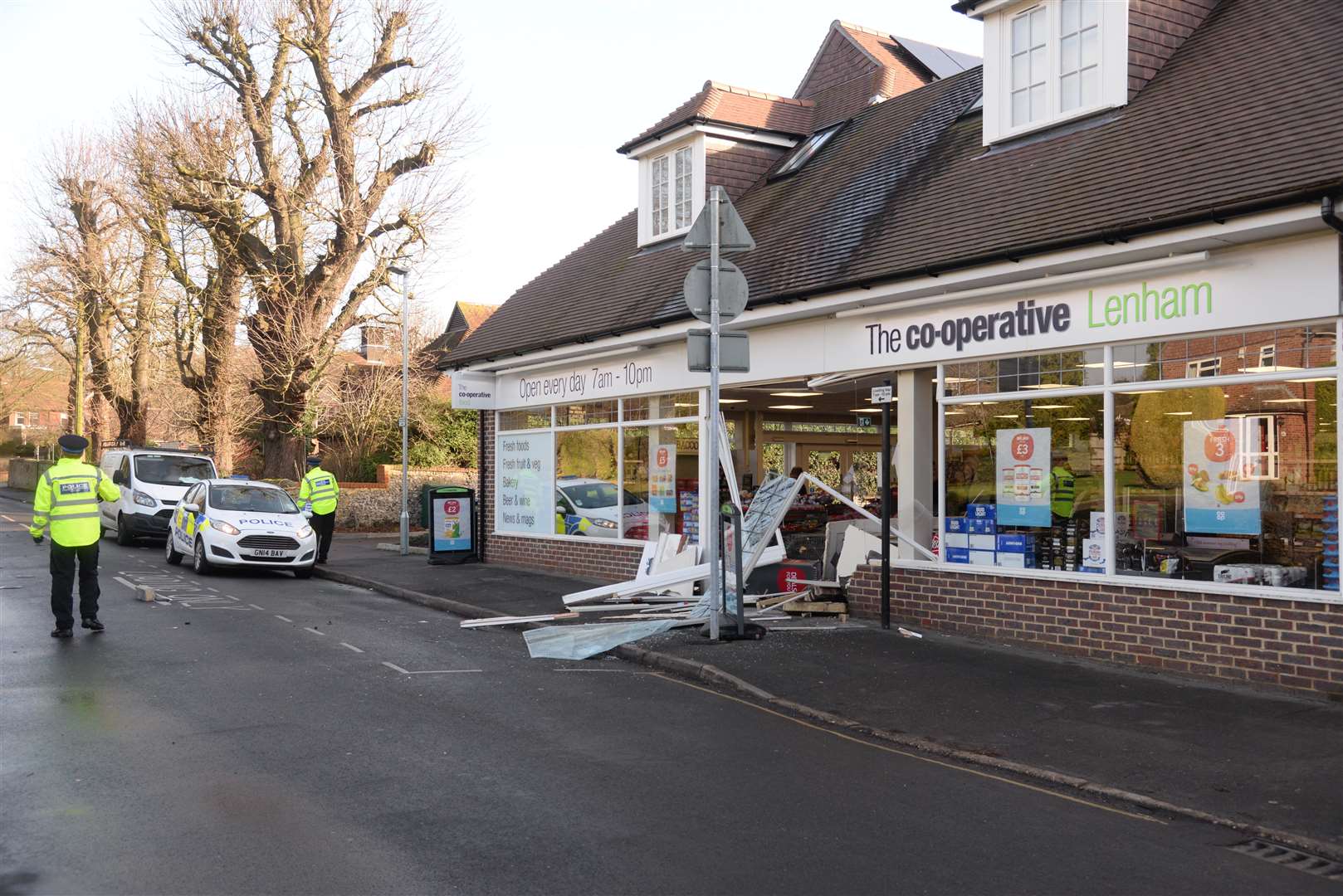 The scene at the Lenham Coop on Wednesday. Picture: Chris Davey. (6420413)