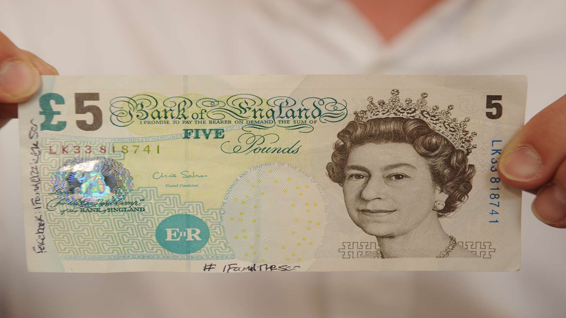 The £5 note used in the experiment. Picture: Steve Crispe