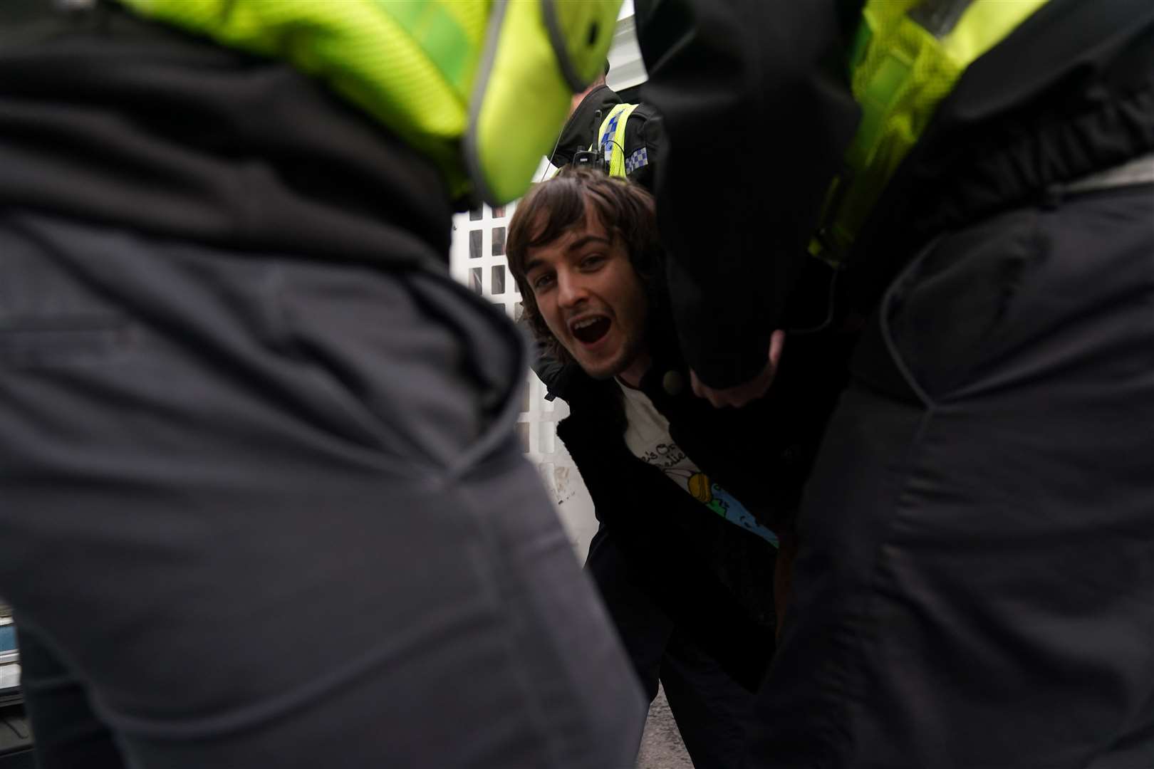 Police arrested the man at the scene (Jacob King/PA)