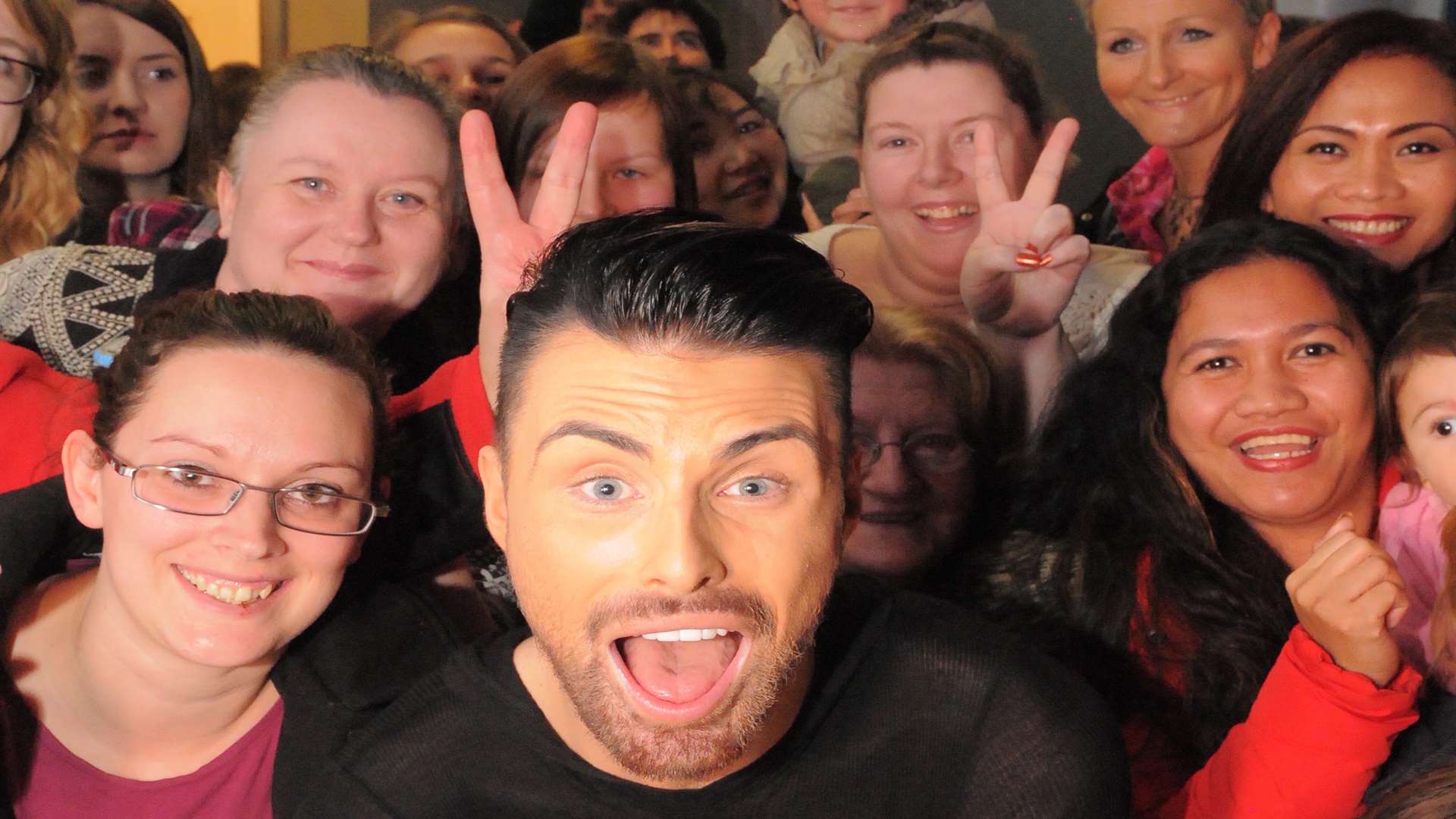 Rylan with fans at the Dockside Outlet Centre at Chatham Maritime