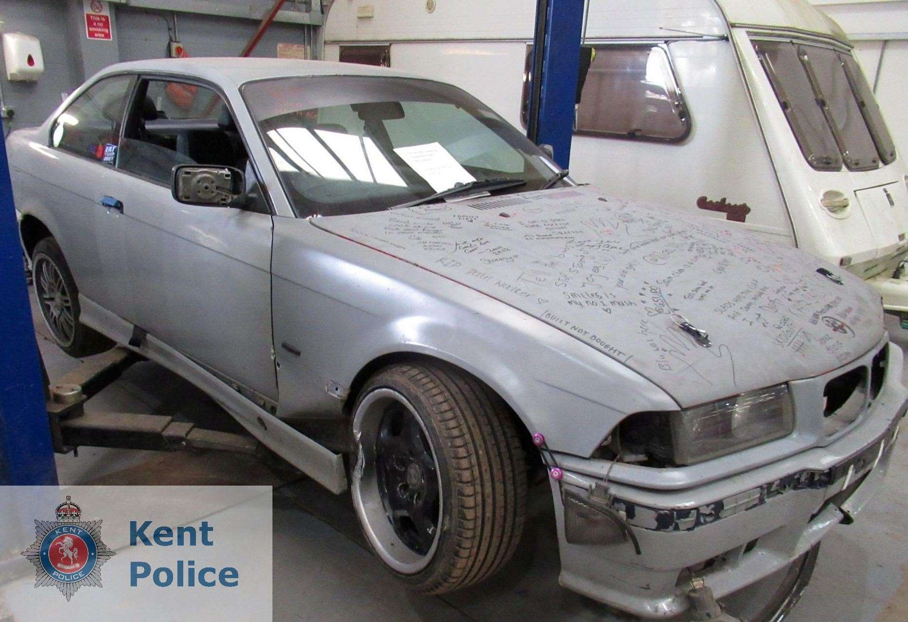BMW to be destroyed by court order after being seen driven recklessly through Larkfield. Picture: Kent Police