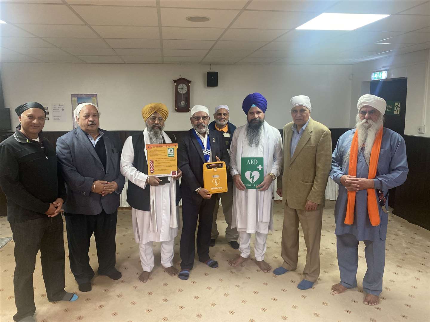 Dartford Lions Club president Avtar Sandhu presented a defibrillator to the Sikh Temple in Highfield Road, Dartford