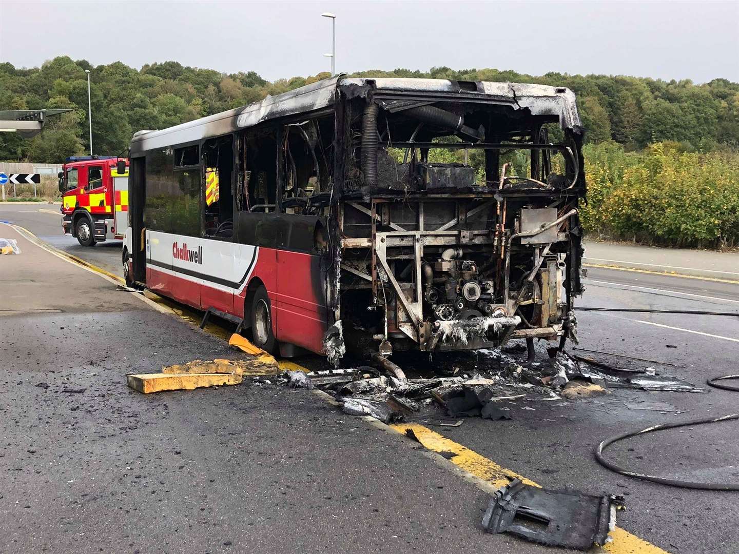 The burnt-out bus