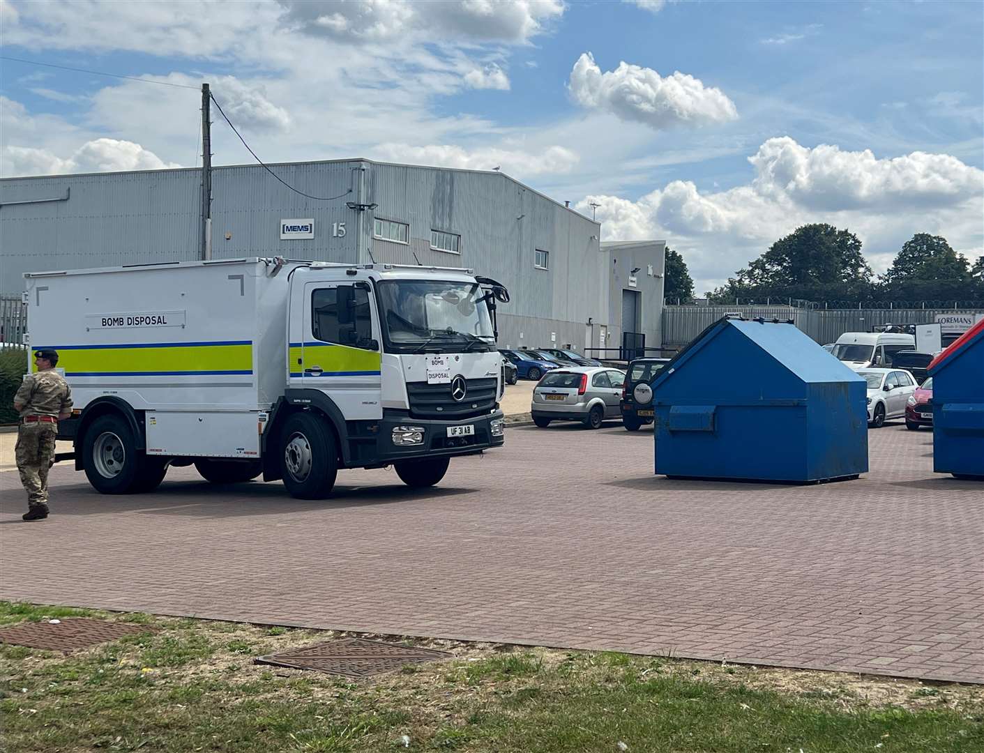 Bomb disposal units were called to Beechings Way Industrial Centre in Gooden Way, Twydall, Gillingham, after a reported bomb alert