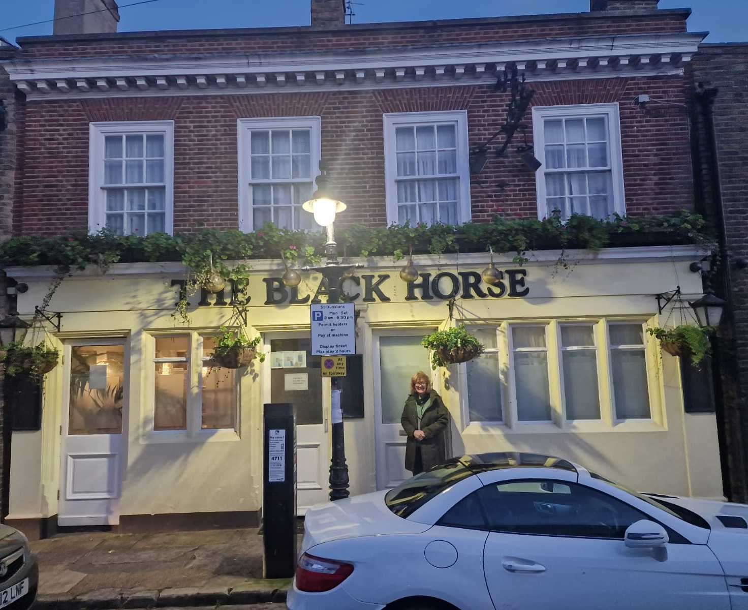 Owner Caroline Hill outside the Black Horse in Canterbury. Picture: Caroline Hill