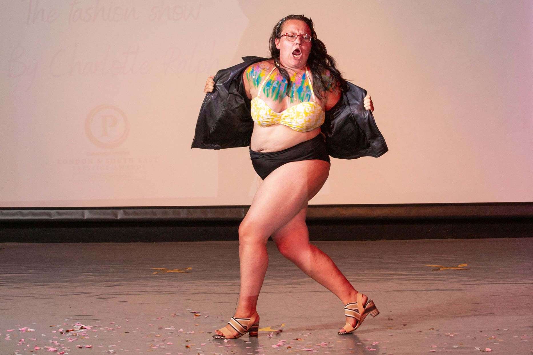 Baring almost all: women of all sizes and shapes threw away their inhibitions to take part in Lottie Hopper's body confidant fashion show at the Sheppey Little Theatre, Sheerness. Picture: James Hughes