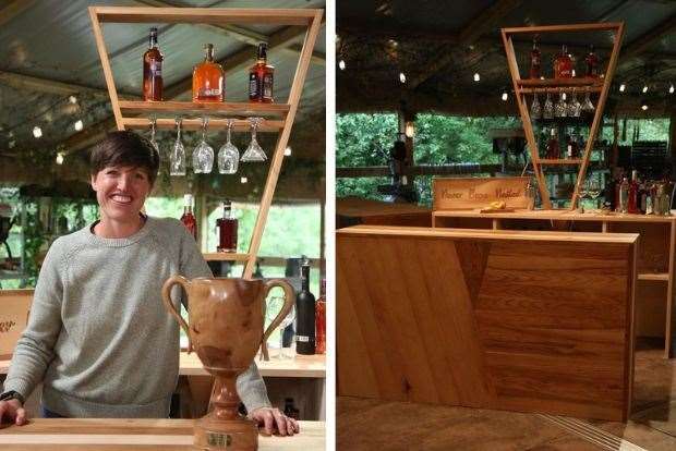 Lauren Wood with the bar which won her the final of Handmade: Britain's Best Woodworker