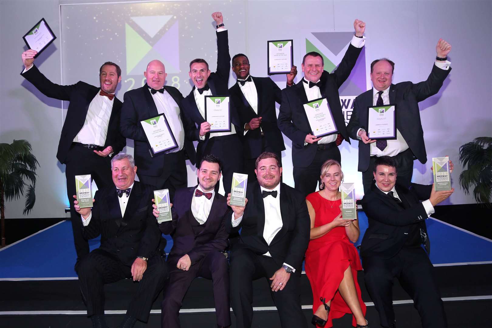 Award winners from Medway Business Awards presentations in 2018