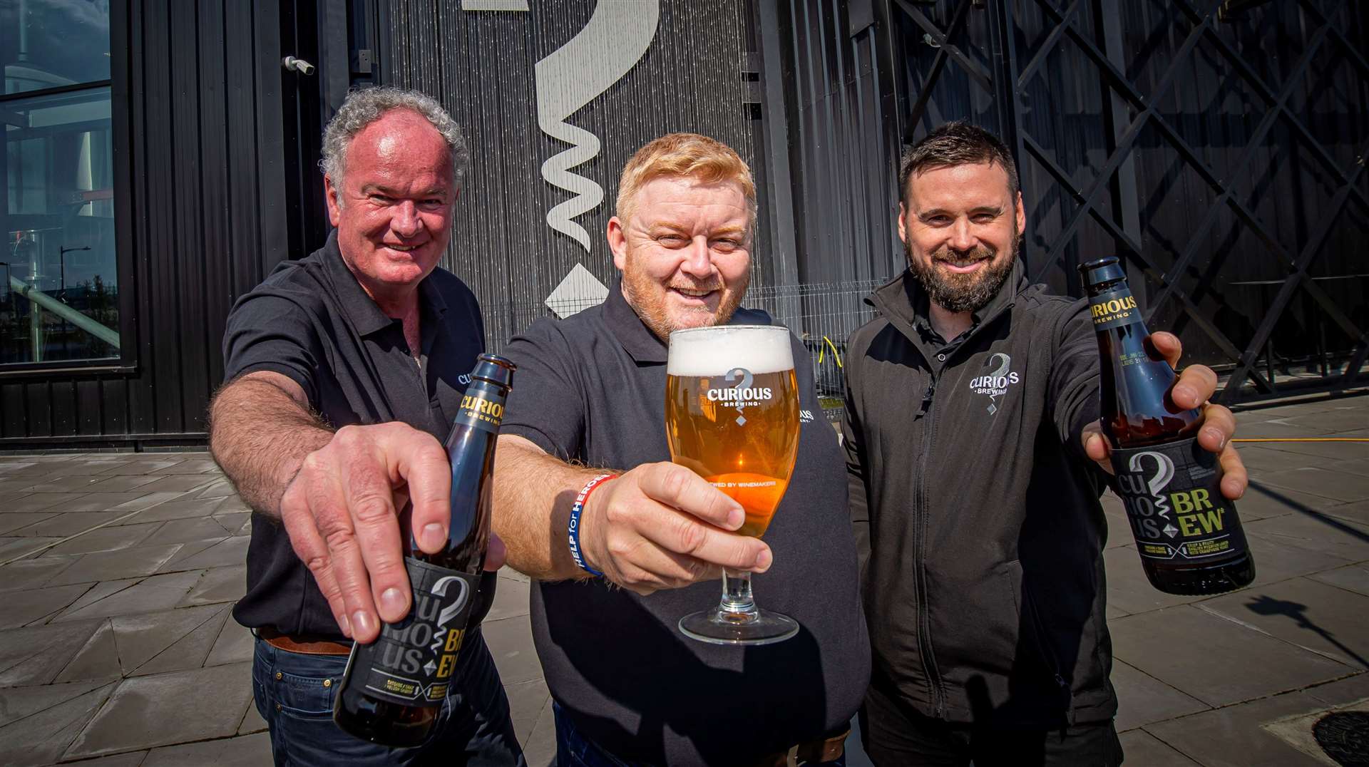 Curious Brewery in Ashford has been bought by St Peter's Brewery in Suffolk. Company Director Mark Crowther (L) and MD Simon George (C) have both resigned, while Operations Director Matt Anderson (R) remains at the company.