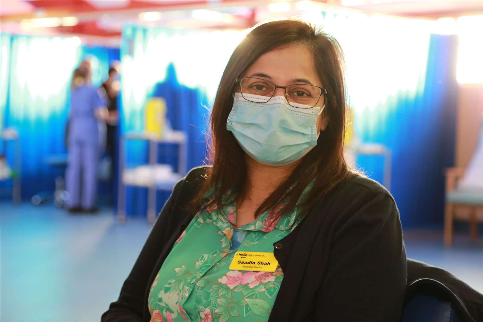 Saadia Shah, speciality doctor obstetrics and gynaecology at Medway Maritime Hospital, is among the first to receive the Covid-19 Pfizer vaccine at the hospital in Gillingham. Picture: Medway NHS Foundation Trust