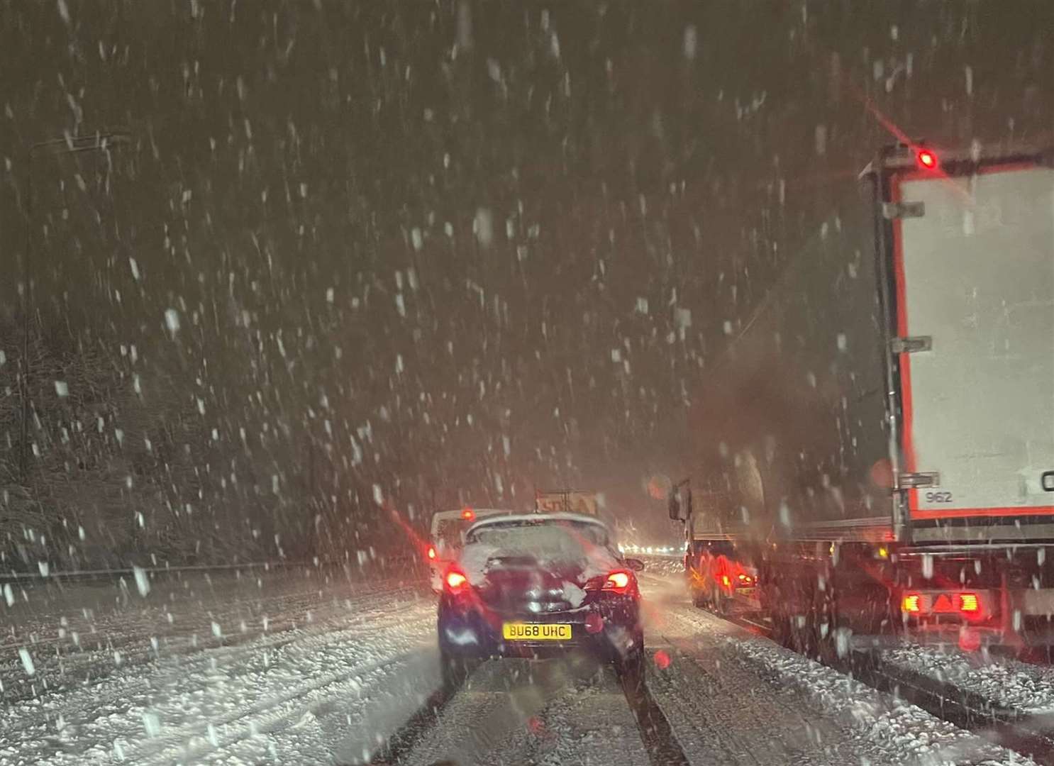 Cars on the M2 are at almost at a standstill