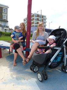 Local mums Rachel Jordan (left), with her son Henry, and Rebecca Rowden (right), with her daugher Daisy