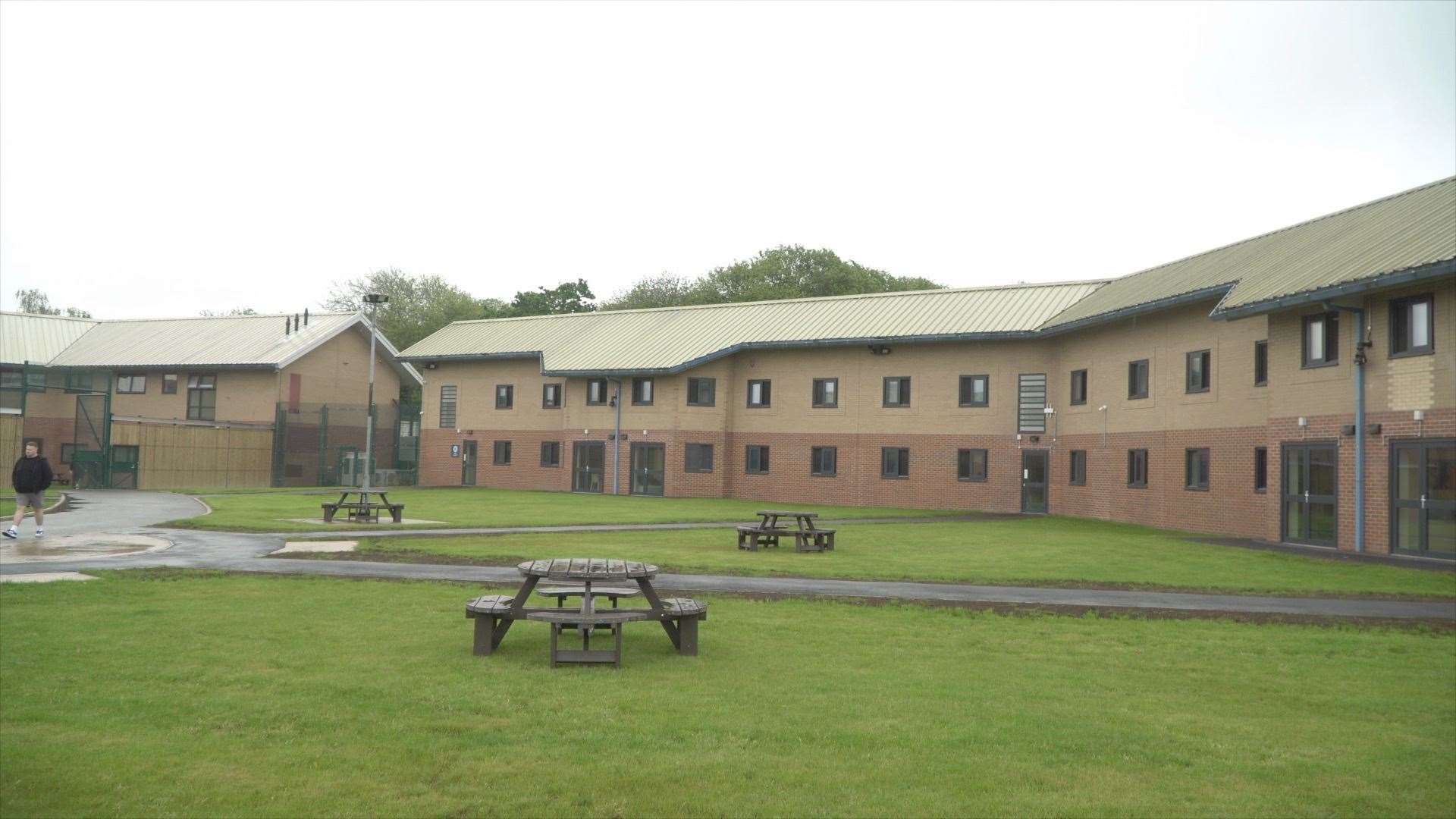 The prison courtyard at the Oasis Restore school in Rochester. Picture: KMTV