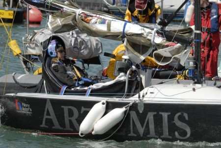 Hilary Lister's round-Britain sail has been hit by bad weather