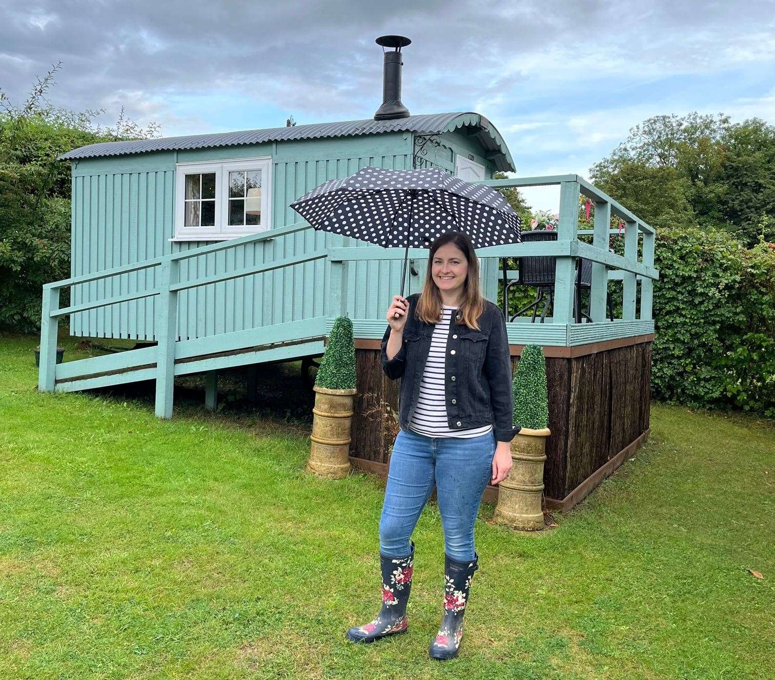 Umbrellas and wellies were definitely needed during this glamping trip