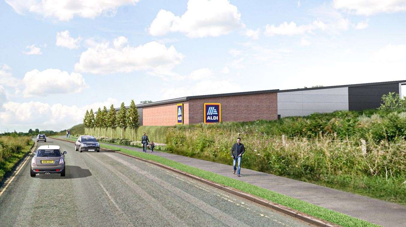 A second Aldi supermarket will also be built on Waterbrook Park in Ashford. Picture: Aldi