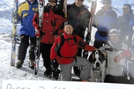 Pierre Faulkes, in front, pictured on a recent skiing holiday
