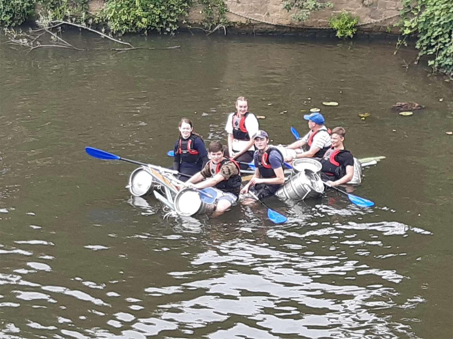 Some of the contestants in this year's raft race