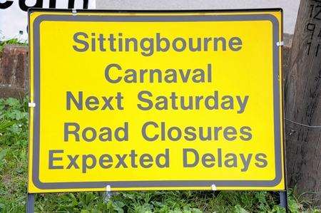 Spelling mistakes on signs for the Sittingbourne carnival