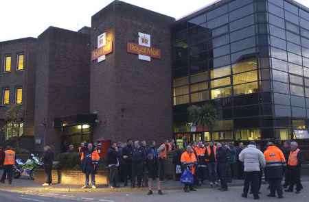 WALK-OUT: postal workers at Maidstone. Picture: JOHN WARDLEY