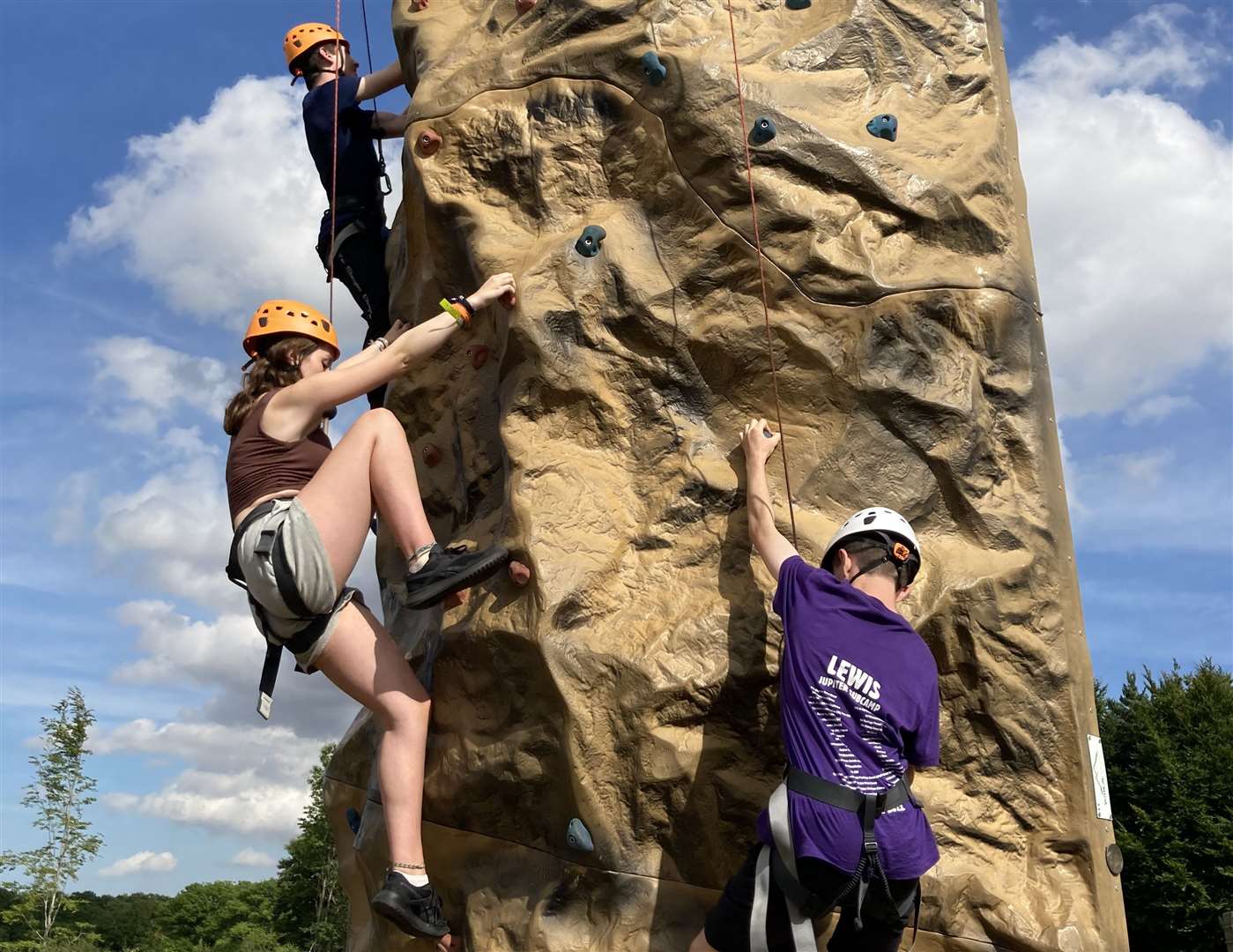 Youngsters were able to try their hand at rock climbing