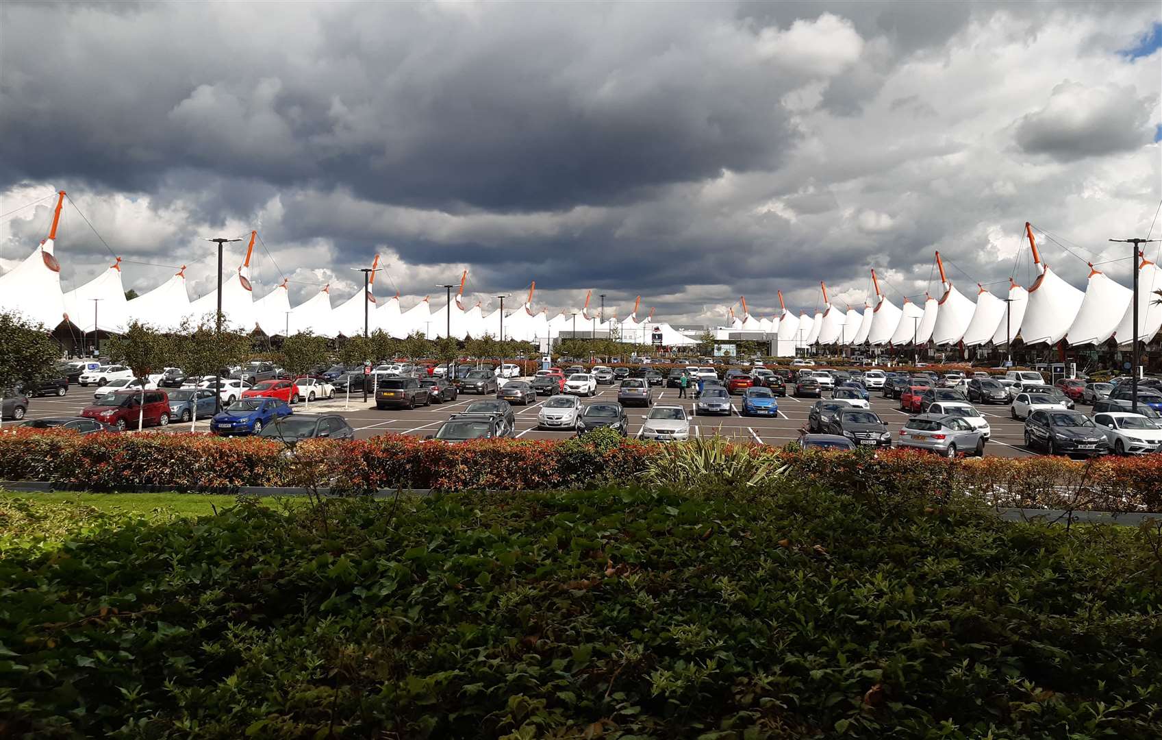 The Designer Outlet car park was busy this morning