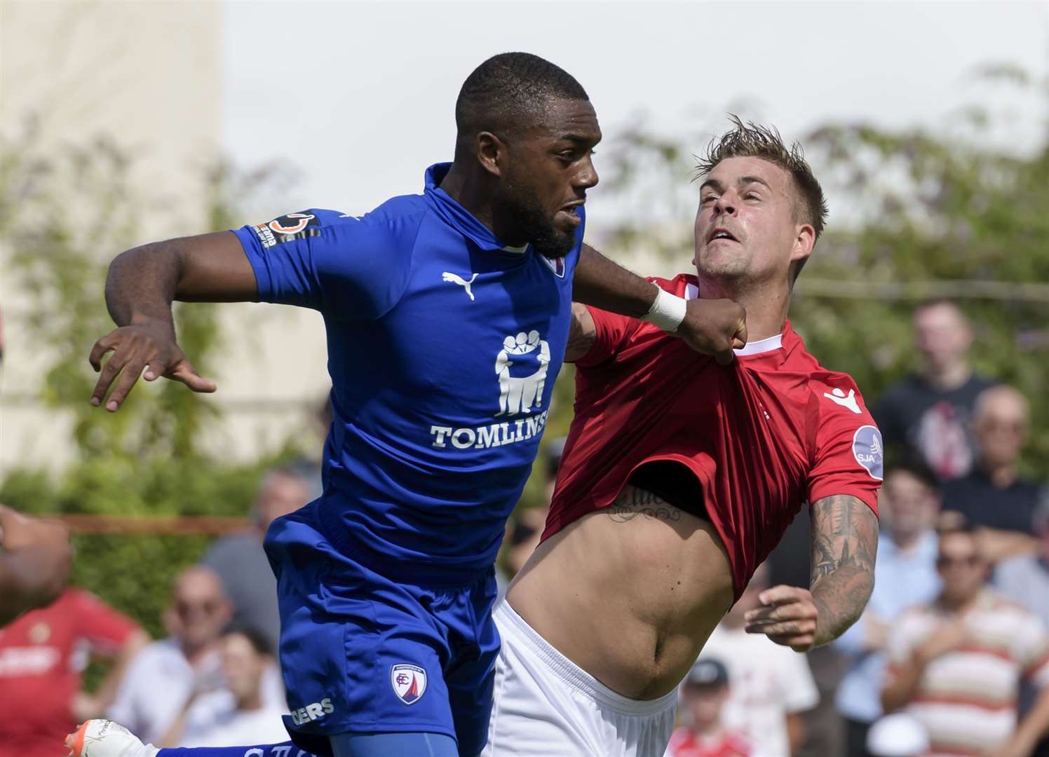 Gozie Ugwu played against Ebbsfleet for Chesterfield on the opening day of the season Picture: Andy Payton