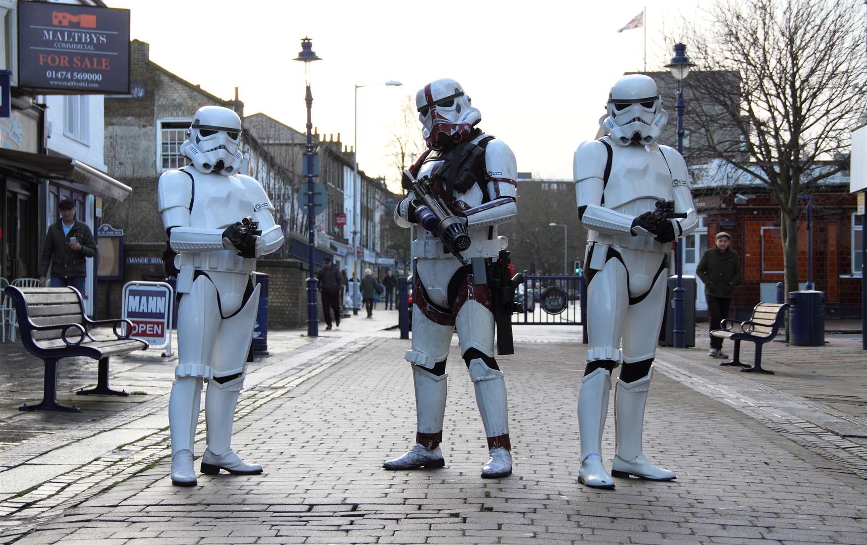 Stormtroopers invaded the town to promote the screening of Star Wars: The Force Awakens at The Paul Greengrass Cinema