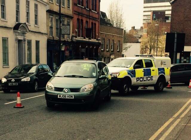 The broken down car blocked a lane in Lower Stone Street, Maidstone.