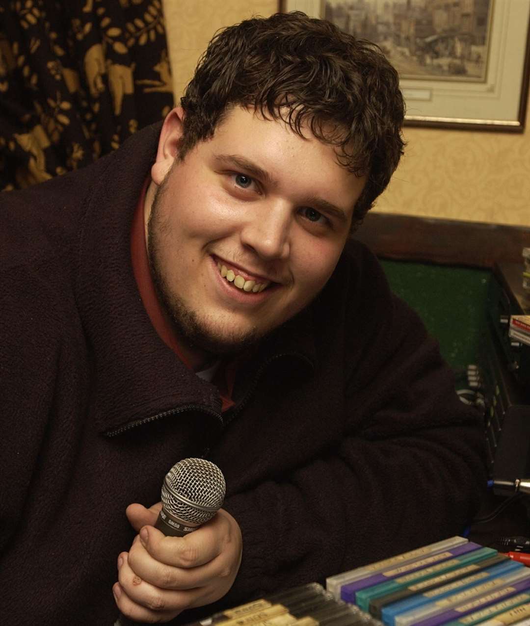 Rik Waller at a karaoke night at the Upper Bell pub, Blue Bell Hill, in December 2001. The pub was sadly boarded up by March 2005