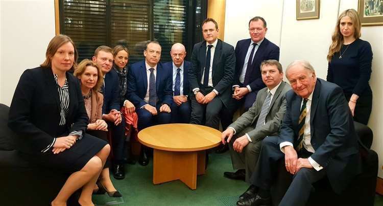 Kent MPs with former Transport Minister Chris Heaton-Harris (fifth from left)