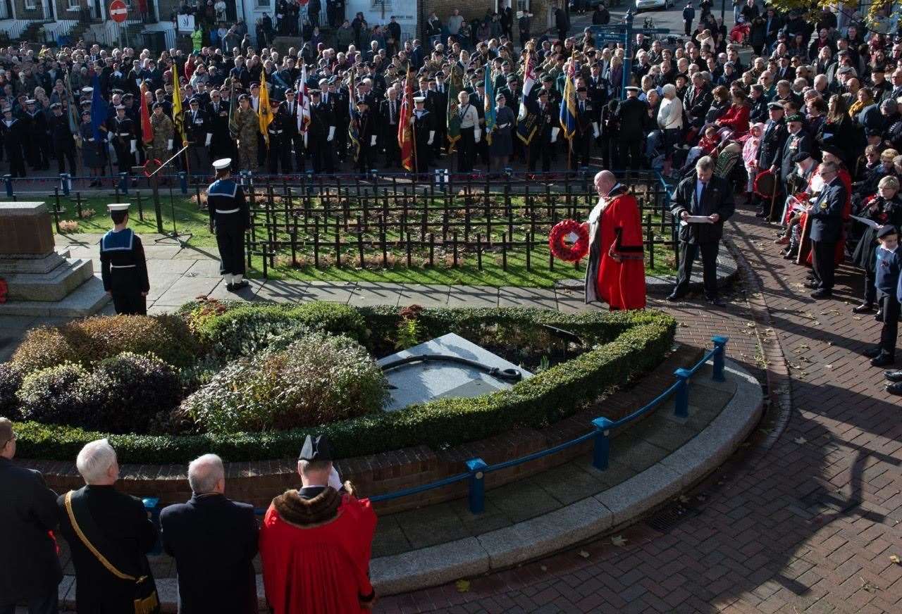 The Remembrance Sunday service and parade at Dover would usually attract large crowds. Picture courtesy of Albane Photography