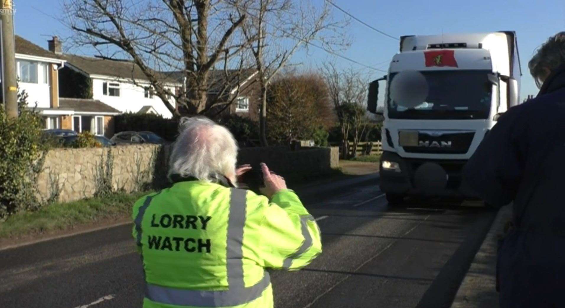 Villagers were stopping lorries in Leeds last Tuesday