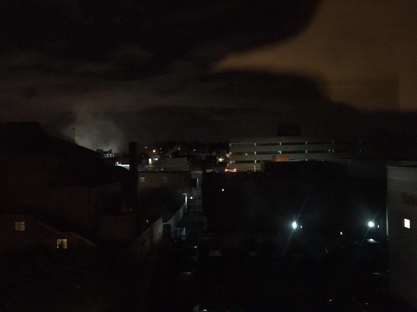 Smoke could be seen billowing over the town centre. Picture: Emmie Twee