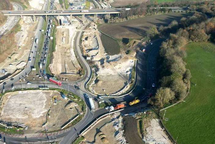 The London-bound slip road, right, will be shut. Picture: Phil Drew