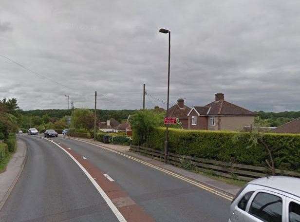 The incident happened in Blean Hill, near Canterbury, on a stretch of road without pavement. Picture: Google Street View
