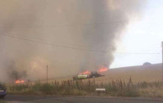 The field fire near Rodmersham Green