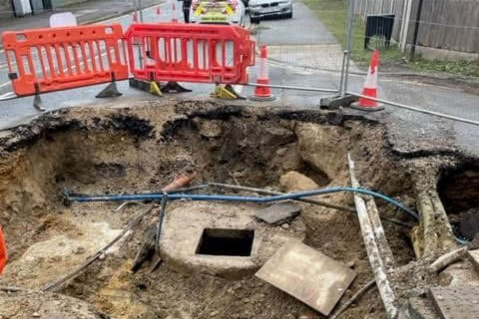 Southern Water workers have reportedly found several voids under Kennington road in Ashford. Photo: KCC