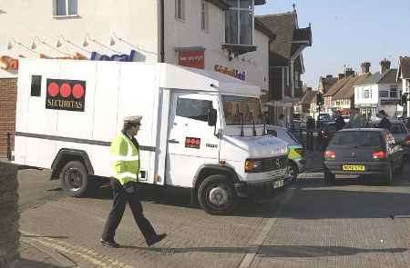 The scene shortly after the robbers struck. Picture: JOHN WARDLEY