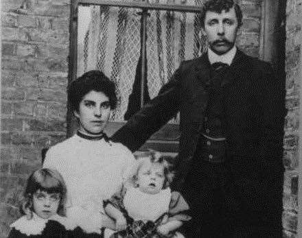 Emily and Frank Goldsmith (from Sittingbourne, and who died on the Titanic) with their eldest son Frank and Albert