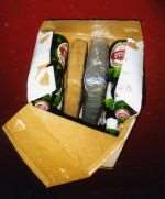 The packages of cocaine found among the load of alcohol