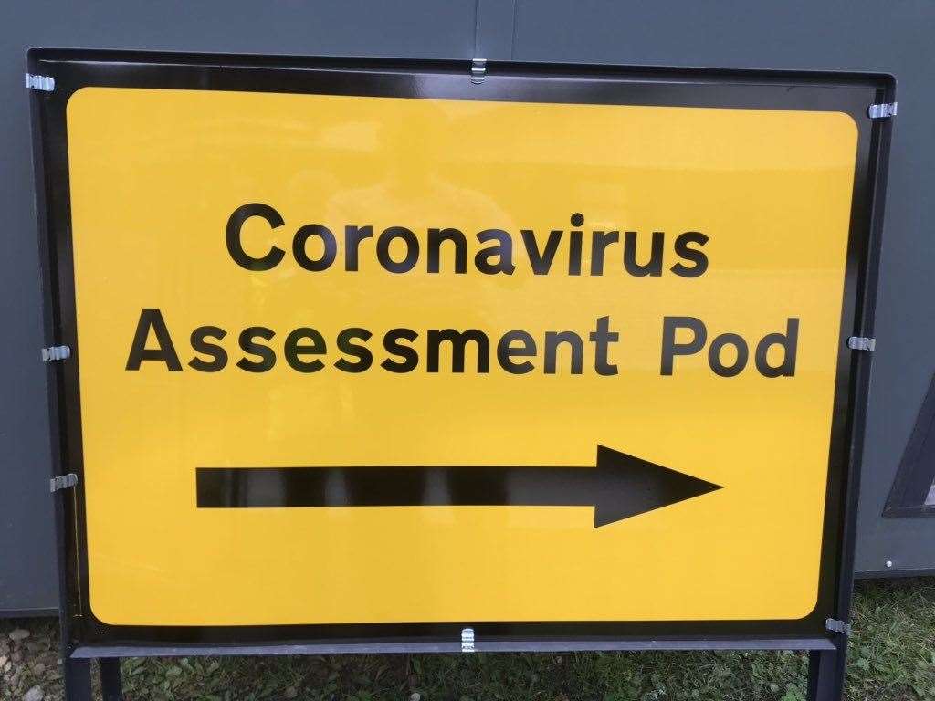An assessment pod is being prepared at Maidstone Hospital for suspected coronavirus patients (29725852)