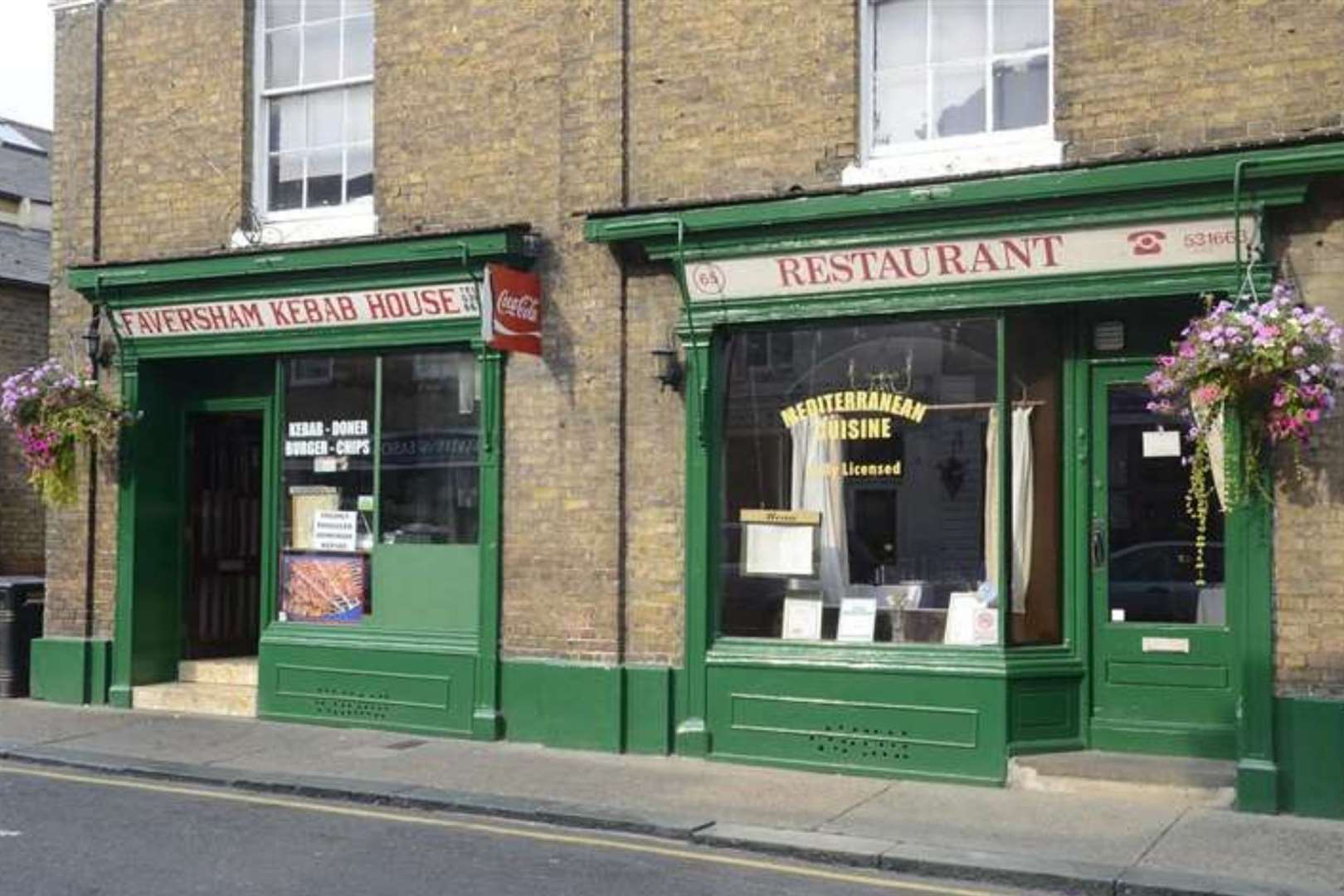 Faversham Kebab House and the adjoining Mediterranean restaurant - but the kebabs are takeaway only