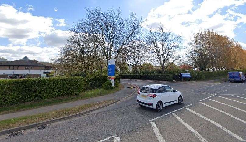 A motorbike has been involved in a crash by Maidstone Hospital on Hermitage Lane. Picture: Google