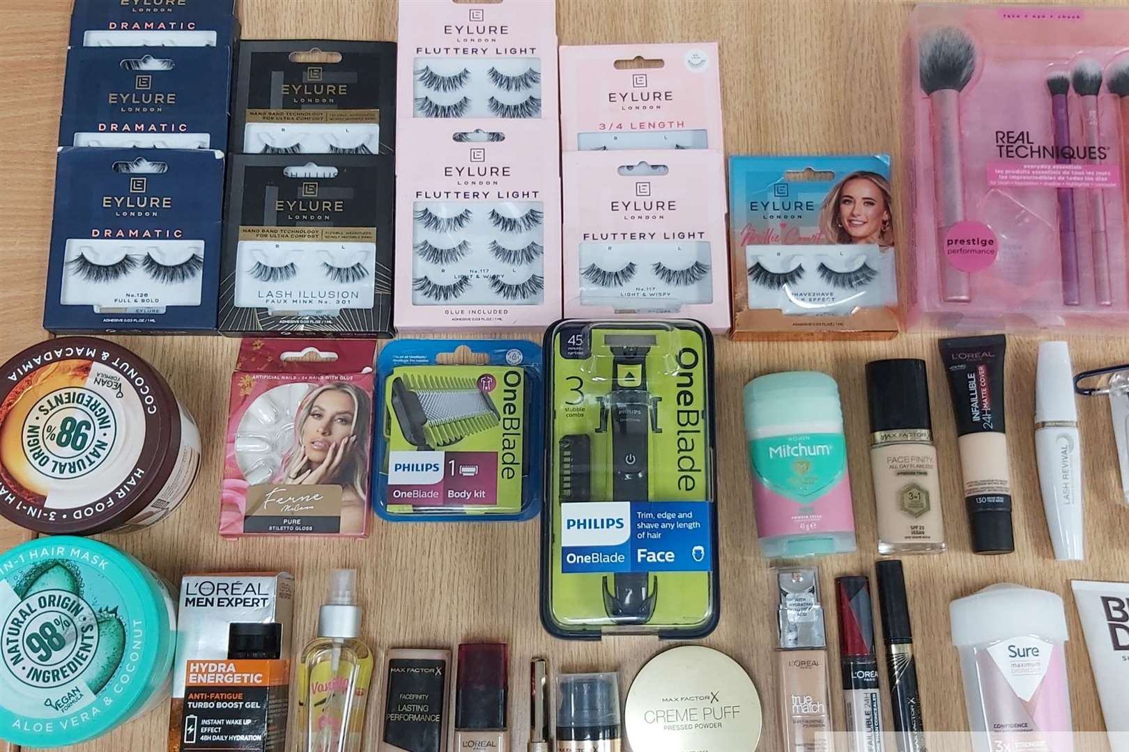 Cosmetic products recovered by the officers