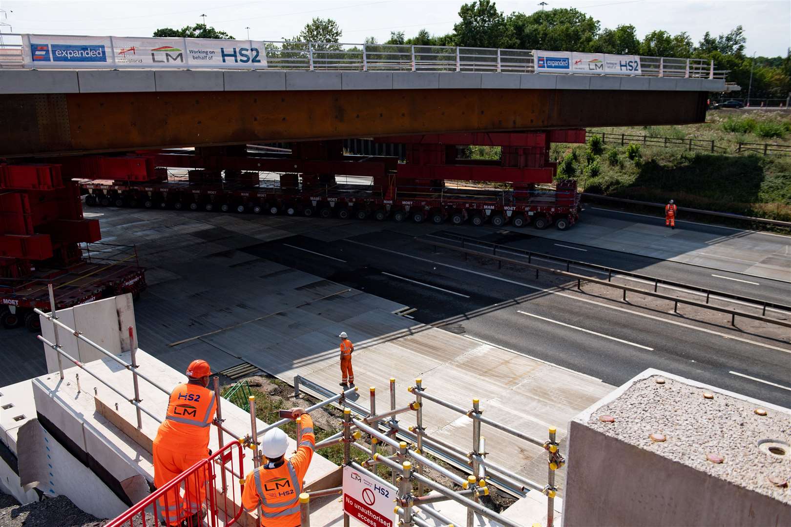 The bridge is one of four which will complete the HS2 railway interchange station area (Jacob King/PA)