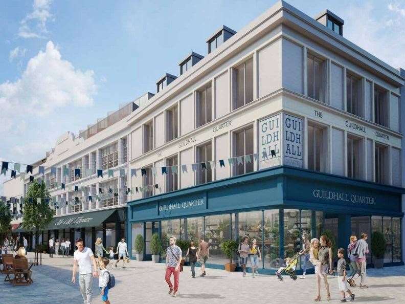 An artist's impression of the Guilhall Quarter development at the former Debenhams site