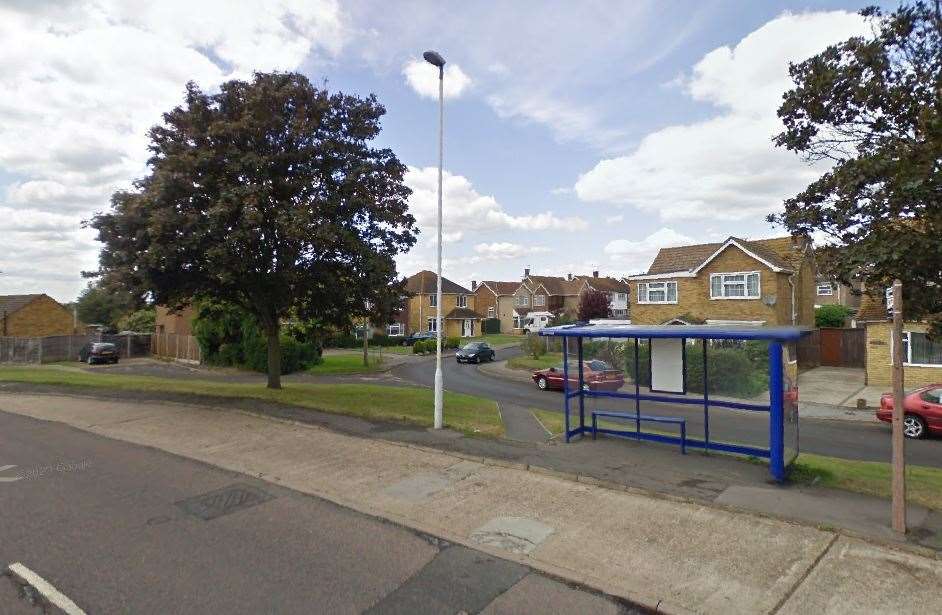 The bus stop at Holm Place along Queenborough Road, Sheppey. Picture: Google Maps