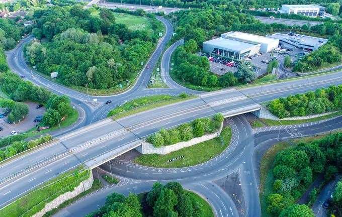 The changes will be made to the A229 Running Horse Roundabout near Maidstone. Picture: Kent County Council