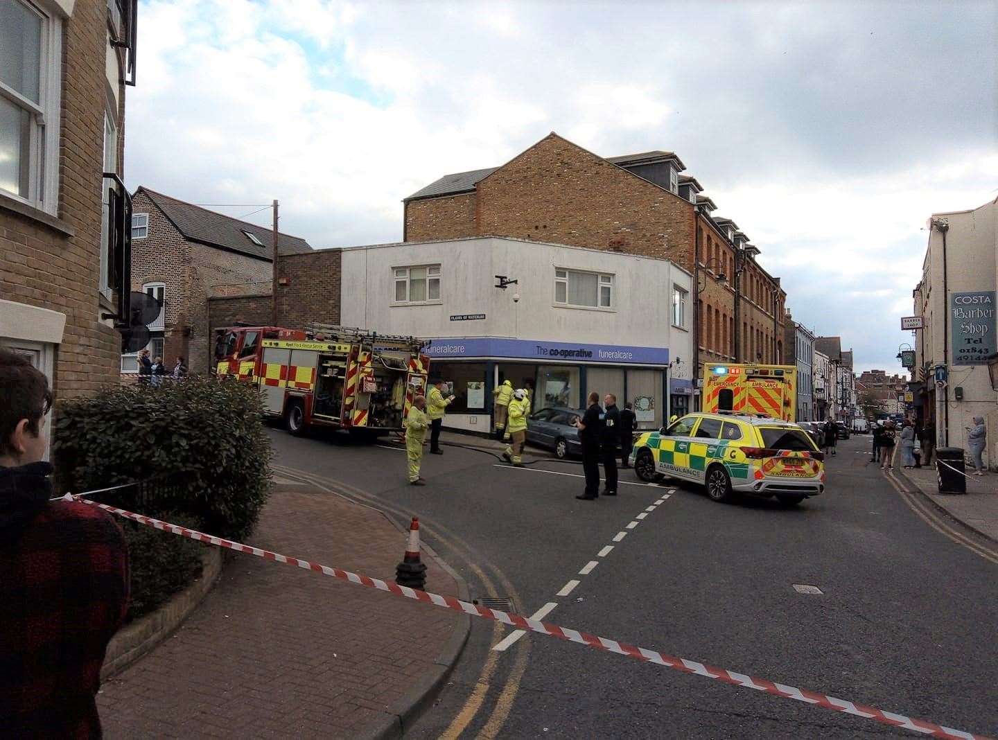 A car has ploughed into the Co-op Funeralcare in Ramsgate. Picture: Jamie Hoskins
